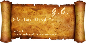 Gálos Olivér névjegykártya